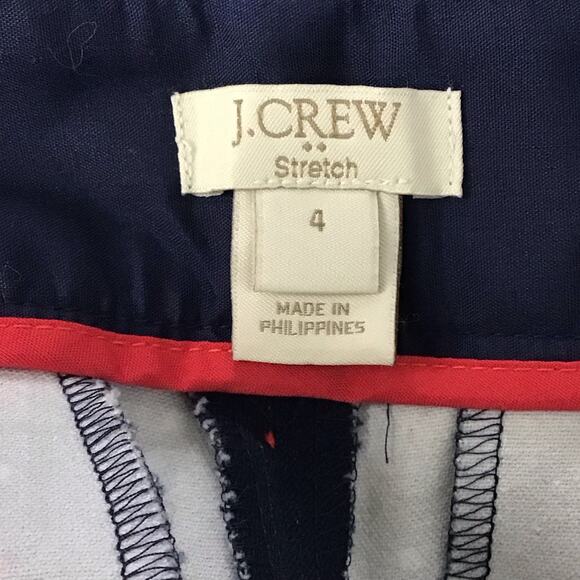 J. Crew Winnie City Fit Stretch Ankle Slim Pant Dark Navy Blue Dot Print sz 4 - Picture 5 of 7